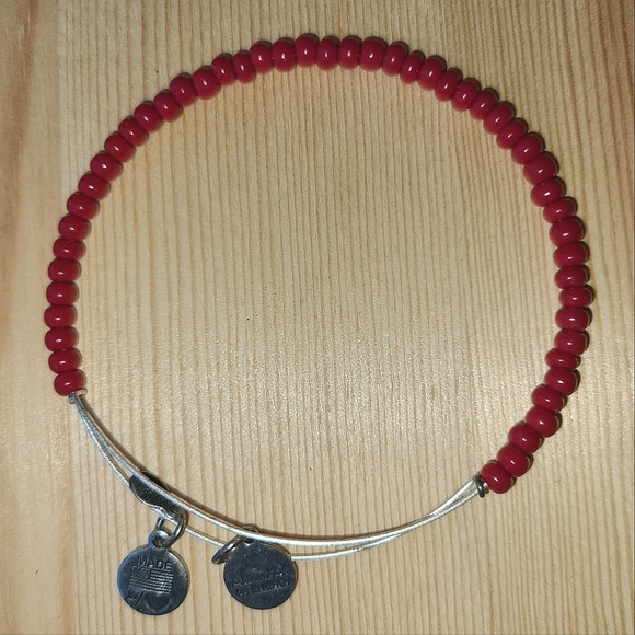 NWOT Alex and Ani Silver Red Bead Bracelet - Picture 2 of 4